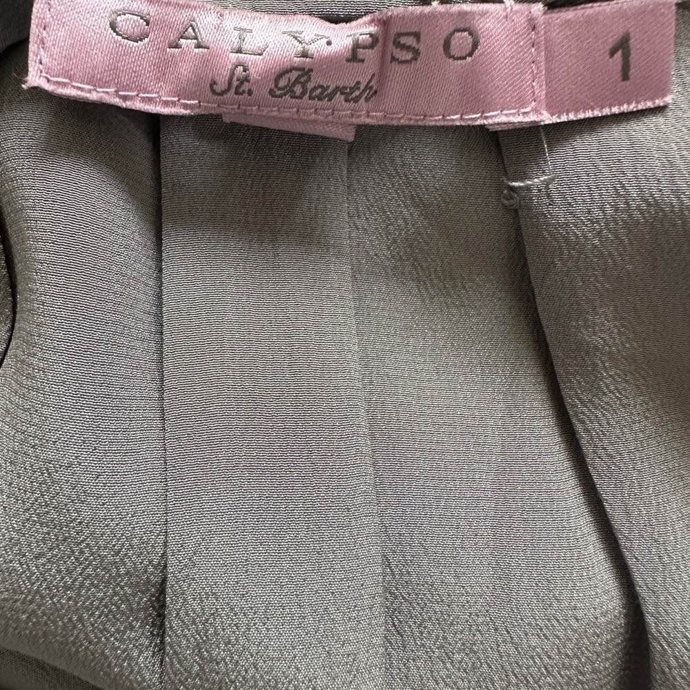 Calypso St. Bart Size Large Grey Silk Summer Spring Winter Fall Oversized Tunic - Picture 3 of 6